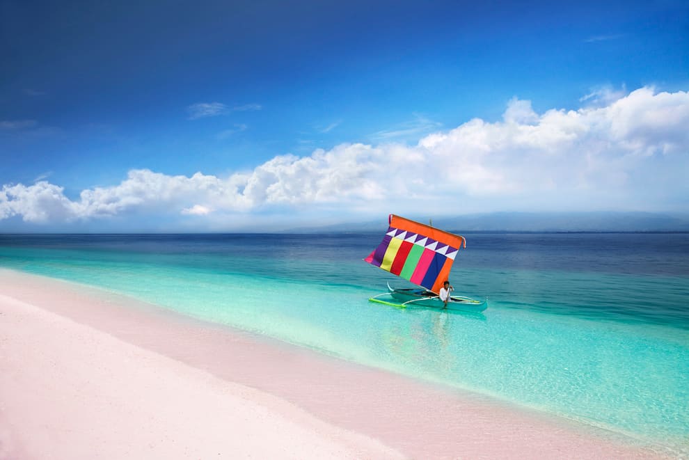 Pink Sand Beach of Sta Cruz Island